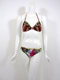 Agua Bendita womens bead fringe bikini swimsuit