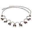 Girls Gift Silver Garnet Gemstone Necklace 18 inches