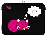 DIGITTRADE LS143-10 Designer Notebook Netbook Sleeve 10.1″ – 10.2″ Laptop Cover Kitty to Go Neoprene Soft Carry Case up to 10.2 Inch Anti Shock System