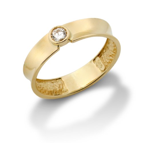 Miore 14ct/585 Gelbgold Solitaire Damenring Gr&ouml;&szlig;e 56 mit Brillant ca.0,13ct MA74RYP Preisvergleich