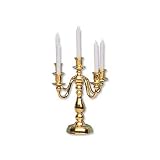 Dollhouse Miniature Metal Candelabra with 5 Candles