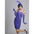 1920's Purple Fringed Flapper Fancy Dress Costume (struts-9486)