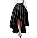 Persun Women's Black Bowknot Waist Back Zipper Hi-lo Skater Skirt