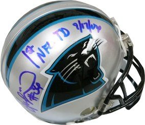 Deangelo Williams Autographed/Hand Signed Carolina Panthers Mini Helmet 1st NFL TD 9/17/06- Williams
