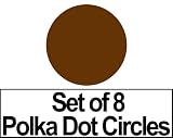 Set of 8 5 Chocolate Brown Circles Polka Dots Vinyl Wall Graphic Decals Stickers Set of 8 - 5