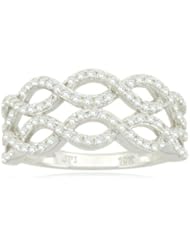 10k White Gold Double Twisted Diamond Ring (1/2 cttw, I-J Color, I2-I3 Clarity)