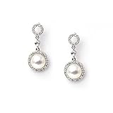 0.22 Carat 14KWG Pearl Circle Earrings