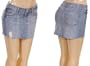 Juniors / Missy Medium Blue Denim Cotton 5-Pocket tab-front Mini Skirt - Close-out Sale !