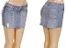 Juniors / Missy Medium Blue Denim Cotton 5-Pocket tab-front Mini Skirt