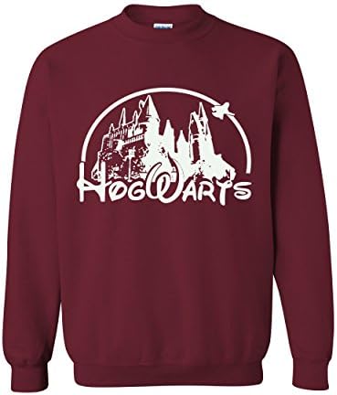 Harry Potter Inspired Hogwarts Castle Sweatshirt (Small, Garnett(Burgundy))