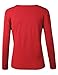 BIADANI Women Button Down Long Sleeve Soft V-Neck Cardigan Sweater Red Medium