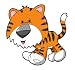 Children's Wall Decals - Cartoon Tiger Cub - 12 inch Removable Graphic