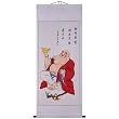 Hand-Painted 69" Oriental Wall Art Scroll - Prosperity Buddha With Beige Border