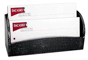 Black Crocodile Embossed Leather Letter Holder