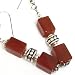 EXP Handmade Carnelian Agate & Etched Silver-Tone Earrings
