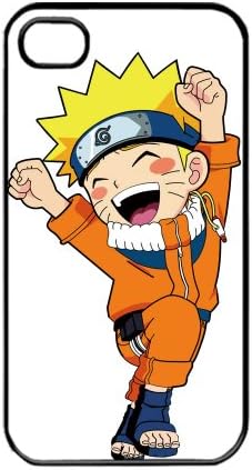 Naruto Manga Anime Comic Uzumaki Naruto Apple iPhone 4 / 4s TPU Soft Black or White case (Black)