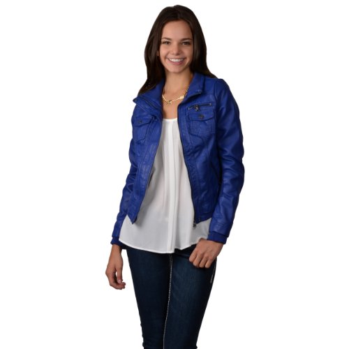 Brinley Co Women's Faux Leather Fur Lined Jacket