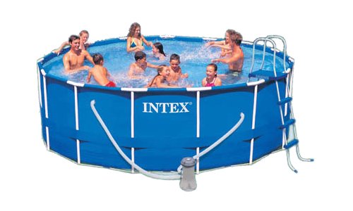 Intex 15-Foot-by-48-Inch Round Metal Frame Pool Set