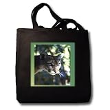 Florida Green Eyed Panther - Black Tote Bag JUMBO 20w X 15h X 5d