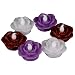 Mr Light 31496 Floating Wax Flower Tea lights with Flickering Amber LEDs Set of Six