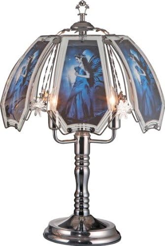 23.5"h Glass Blue Dress Fairy Theme Silver Chrome Base Touch Lamp