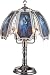 23.5h Glass Blue Dress Fairy Theme Silver Chrome Base Touch Lamp