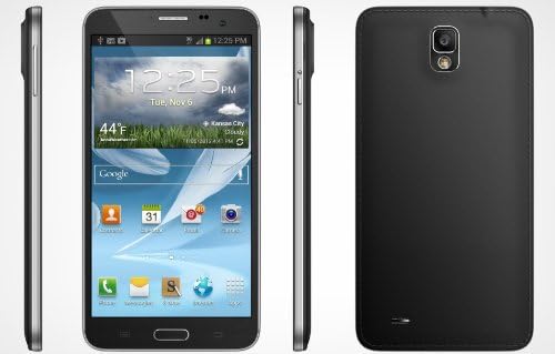 New Design Generic Unlocked Ultra-thin 5.7 Inch Octa-Core Eight Core Dual Sim 3G Smart Phone PAD Phone FHD 1080x1920 IPS Screen+Mt6592-1.7 GHZ+Android 4.2.2 OS+2G RAM+8MP AF+5MP Front Camera+2800 mAh Battery+Original Thin Leather Sheath N9000(Black)