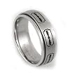 316L stainless steel spinner ring with laser cut design of a Razor Blade Width: 8mm Sizes 8 - 13