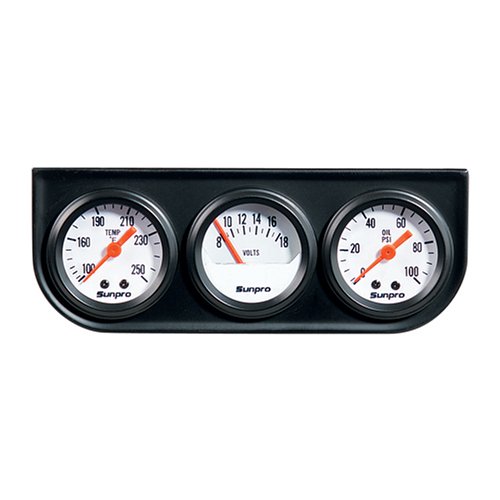 Sunpro CP8091 Mini Triple Gauge Kit - White Dial