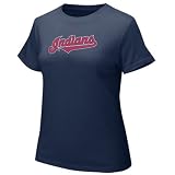 Nike Cleveland Indians Navy Blue Ladies Authentic Crew T-shirt