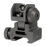 UAG Tactical Precision Machined Aluminum QD Weaver Picatinny Rear Flip Up Backup AR15 AR-15 M16 M4 M-4 Flattop A1 A2 Post Back Up Iron Sight Mount