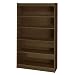 Safco WorkSpace 60"H Five Shelf Reinforced Square-Edge Bookcase in Walnut