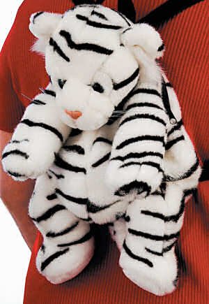 41F8F3Y801L Stuffed White Tiger Backpack