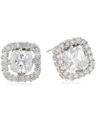 .925 Sterling Silver Cubic-Zirconia Post with Friction Back Stud Earrings