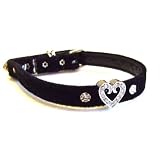 Swarovski Crystal Heart Black Velvet Cat Collar