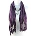 Huan Xun Unique Rose Pendant Cotton Polyester Scarf, Purple