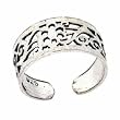 Sterling Silver Flower Filigree Adjustable Toe Ring