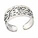 Sterling Silver Flower Filigree Adjustable Toe Ring