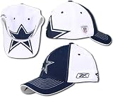 Dallas Cowboys NFL Tony Romo Sideline Flex-Fit Cap by Reebok (White-Navy)