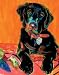 Chocolate Lab Art Print on Canvas
