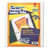 Cardinal 84010 - Ring Binder Divider Pockets With Index Tabs, 8-1/2 x 11, C ....