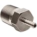 Parker 2-4 316 Stainless Steel Barb Connector To Male Pipe 1/8" Hose Barb 1/4" Male NPT
