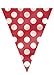 Unique Industries Party Decoration Polka Dots Pennant Flag Banner-12 Ft | Ruby Red | 1 Pc