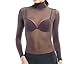 Lupo Second Skin Womens Long Sleeve Turtle Neck Sheer Top,Brown, One-Size