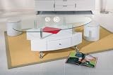 Produkt-Bild: Links 50100080 Couchtisch "James", wei&szlig; / glasplatte