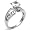 Cubic Zirconia Silver Engagement Ring - size 6