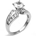 Cubic Zirconia Silver Engagement Ring - size 5