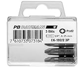 PB Pozidriv Tipped bits E6, 3 pieces in a plastic box size:2
