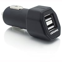 Lenmar AIDCU4 Dual USB Car Charger, High Output 4.2A for 2 iPads(4,3,2), iPhone 5, iPhone 4/4s, iPad mini, Samsung Galaxy S III, Galaxy S II, Motorola Droid RAZR MAXX HD, Barnes and Noble Nook, Google Nexus 7, Samsung Galaxy Tablet 2