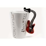 Tasse � Caf� Guitare Rouge fait � la main (10cm x 8cm)